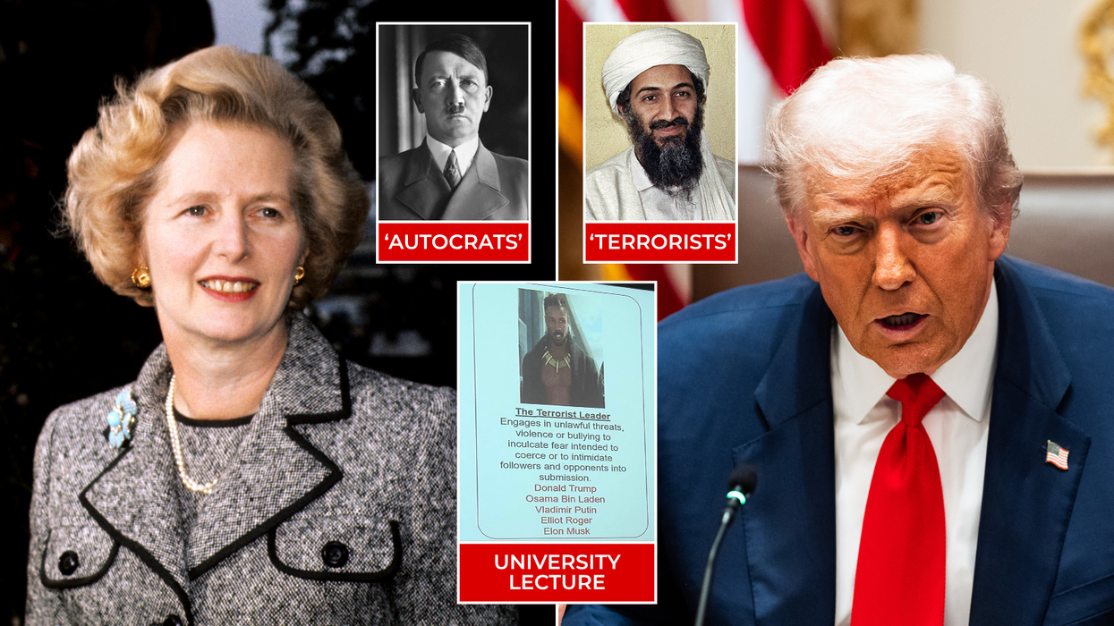 Thatcher/Hitler/Trump/Bin Lade/University lecture slide