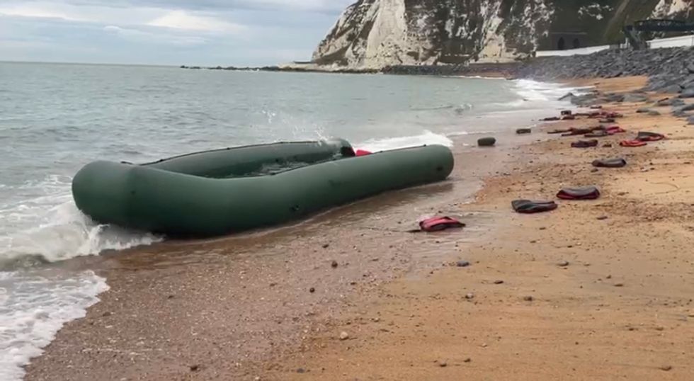 The 80 who made it to the beach were among more than 350 who crossed the English Channel this morning