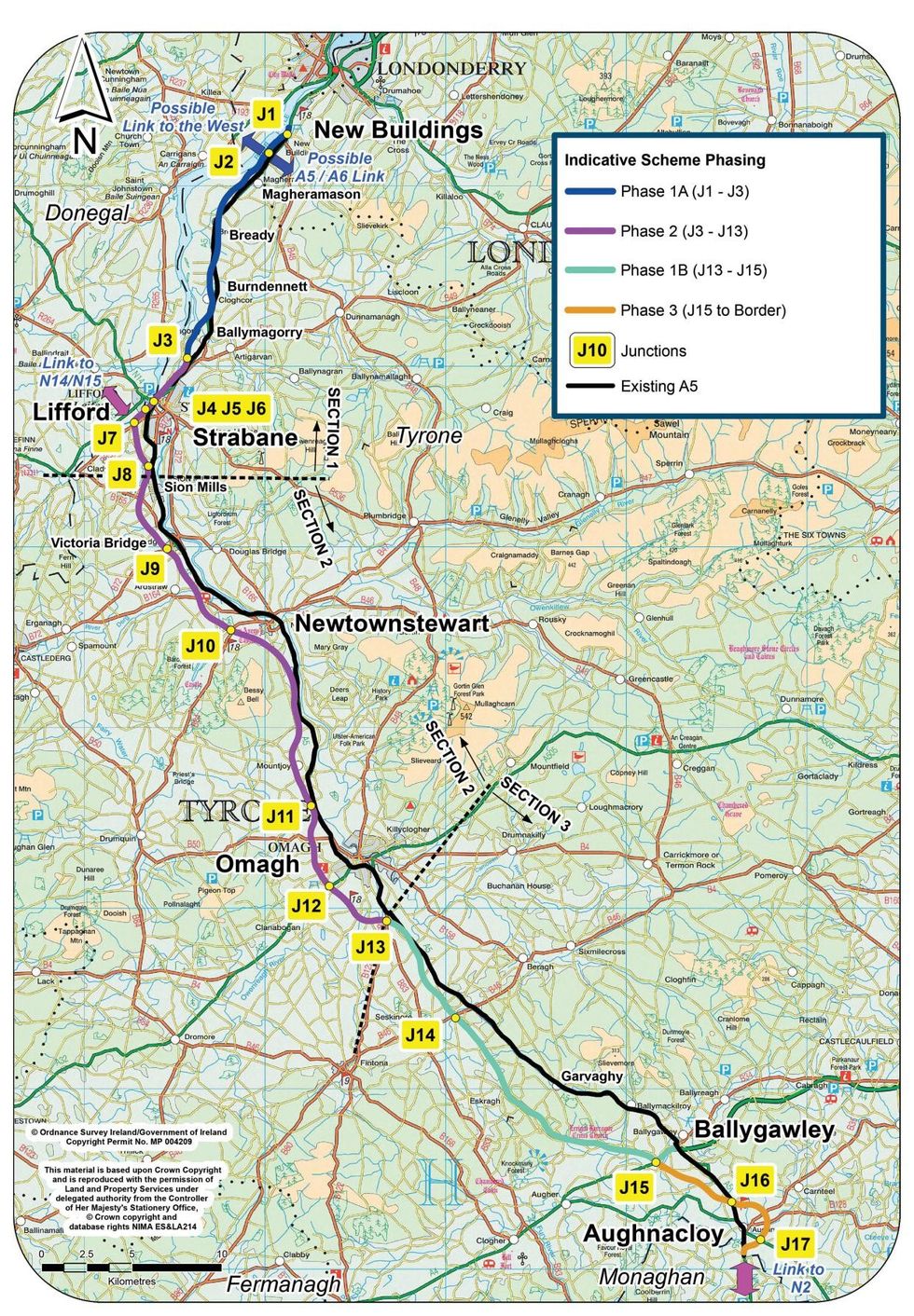 The A5 road in Northern Ireland