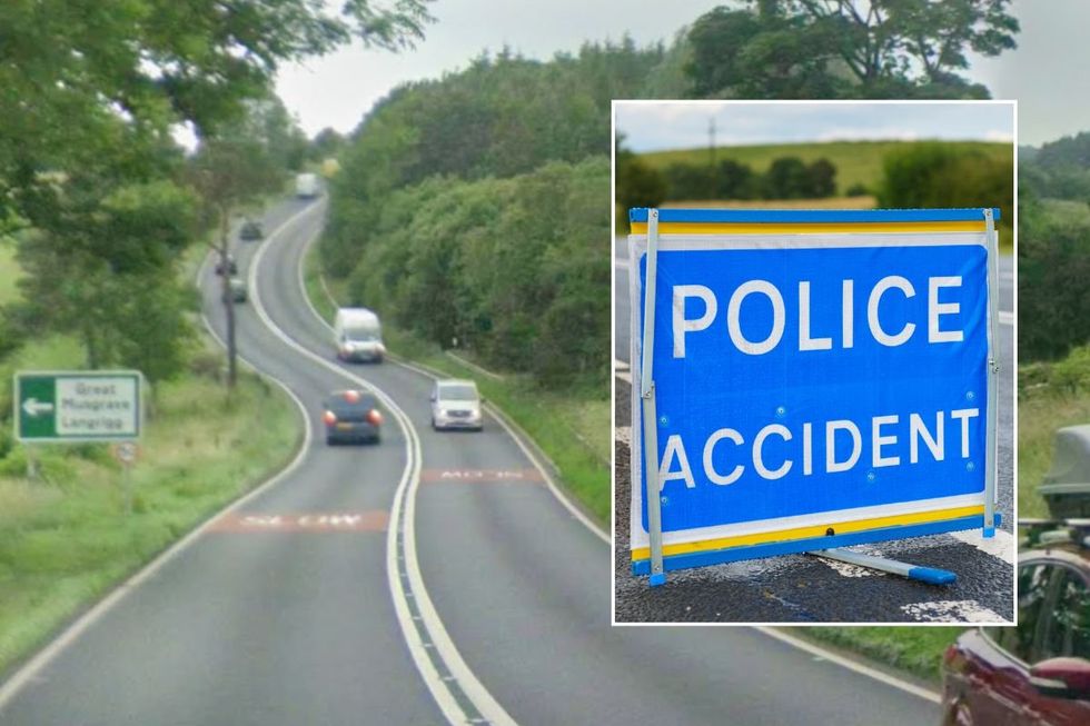 The A66 and a police accident sign