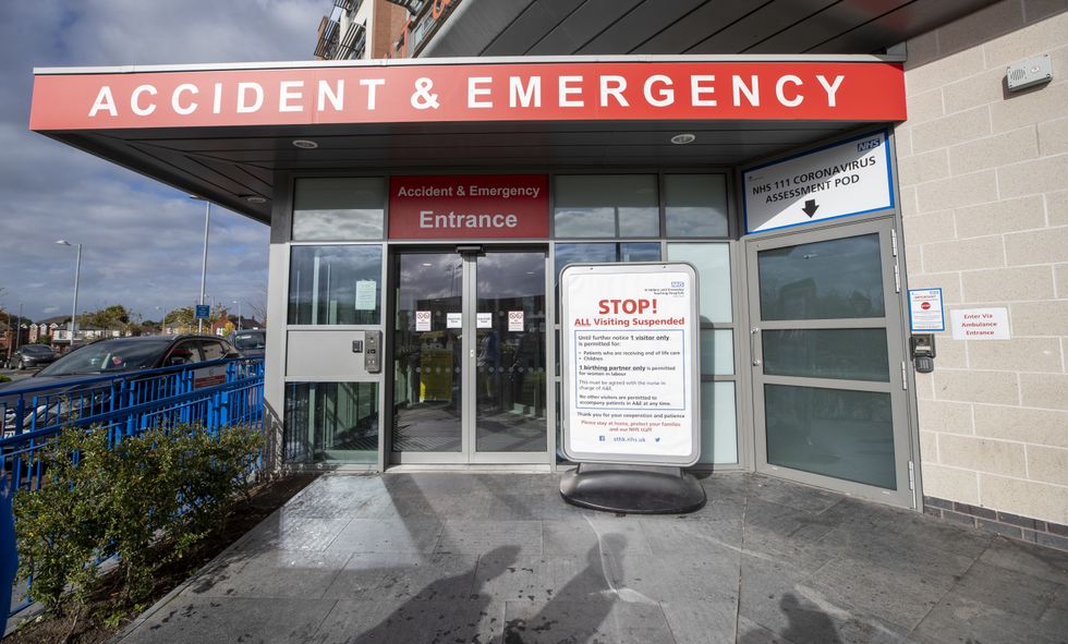 The accident and emergency (A&E) department at Whiston Hospital in Merseyside as the hospital continues to deal with the increasing number of coronavirus patients.