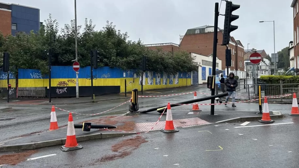 The aftermath of the crash in Reading