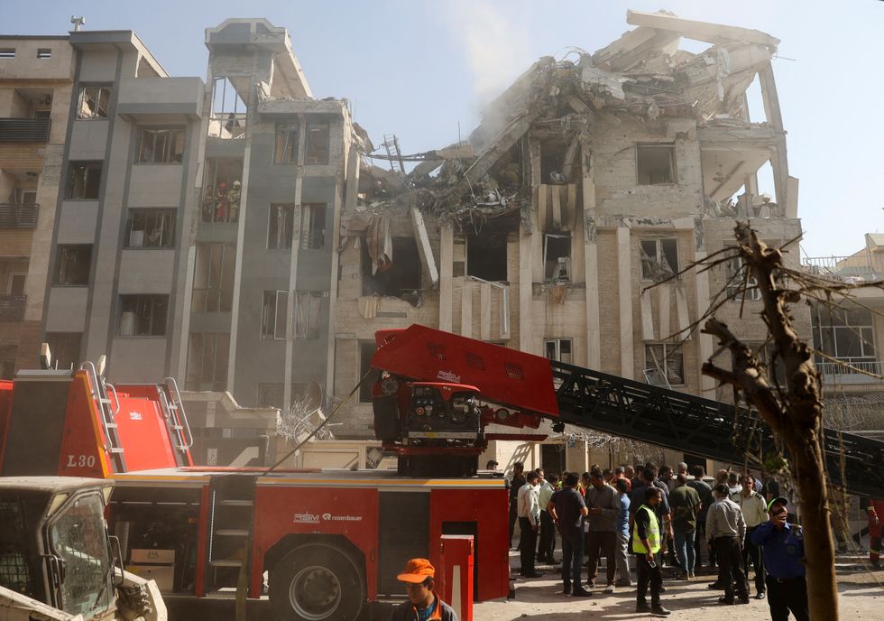 The aftermath of the Israeli drone attack on Tehran, Iran