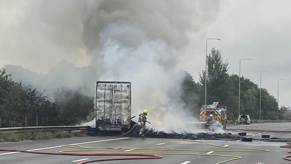 The aftermath of the M25 HGV fire