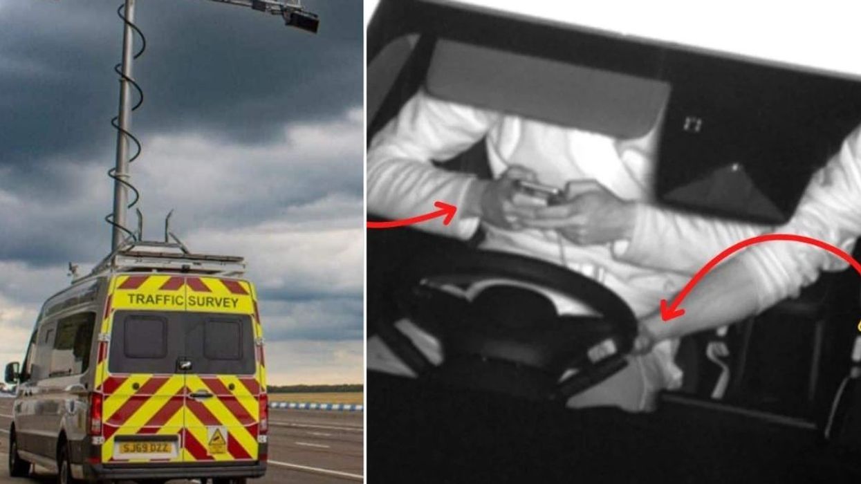 The AI speed camera and a driver using their phone