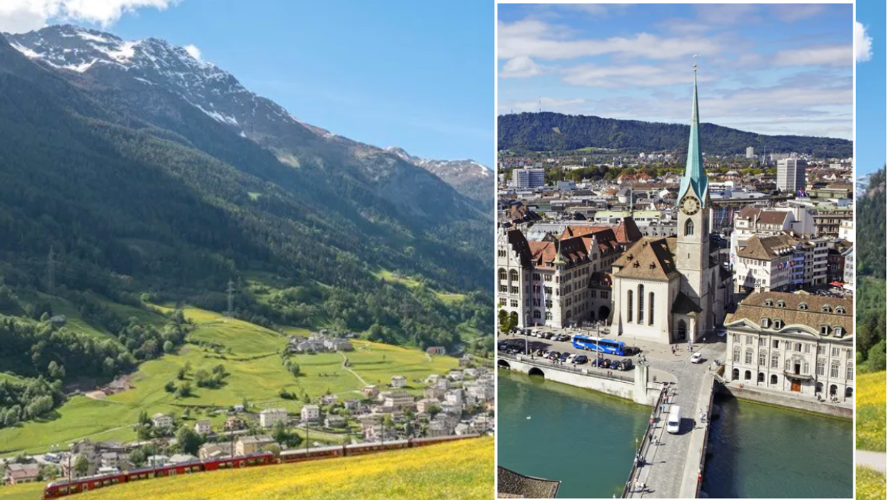 The Alps and the Bernina Express / View of Zurich in Switzerland