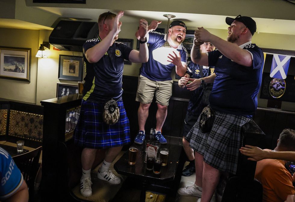 The Americans have no idea what has hit them - a tidal wave of blue kilts with a thirsty appetite