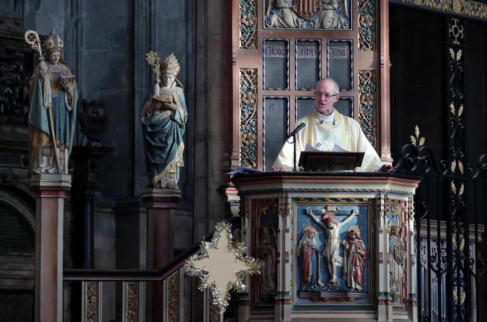 The Archbishop of Canterbury Justin Welby during the Christmas Day service at Canterbury Cathedral