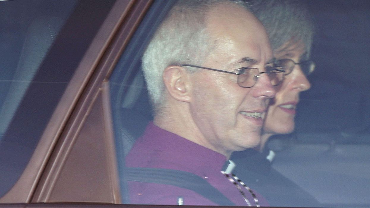 The Archbishop of Canterbury Justin Welby in a car