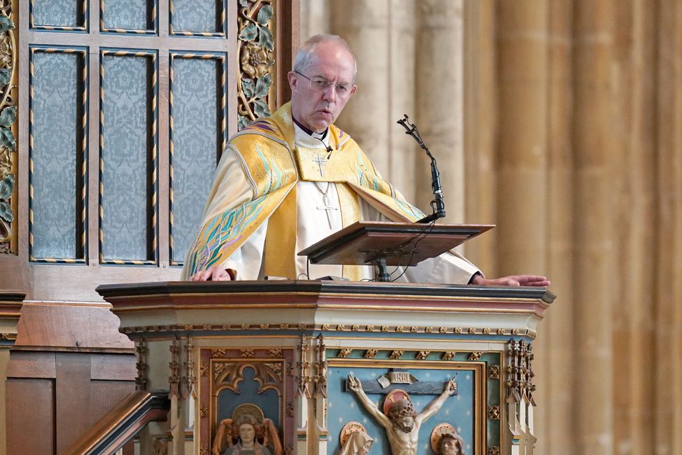 The Archbishop of Canterbury Justin Welby leads the Easter Sung Eucharist at Canterbury Cathedral in Kent. Picture date: Sunday April 17, 2022.