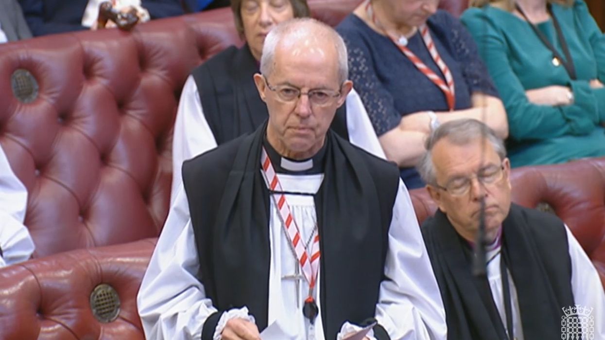The Archbishop of Canterbury, the Most Rev Justin Welby speaking in the House of Lords, London, during the debate on the Government's Illegal Migration Bill