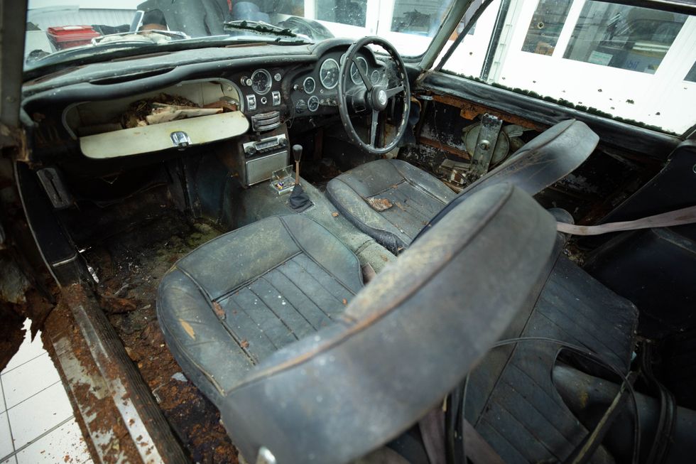 The Aston Martin DB5 before the restoration