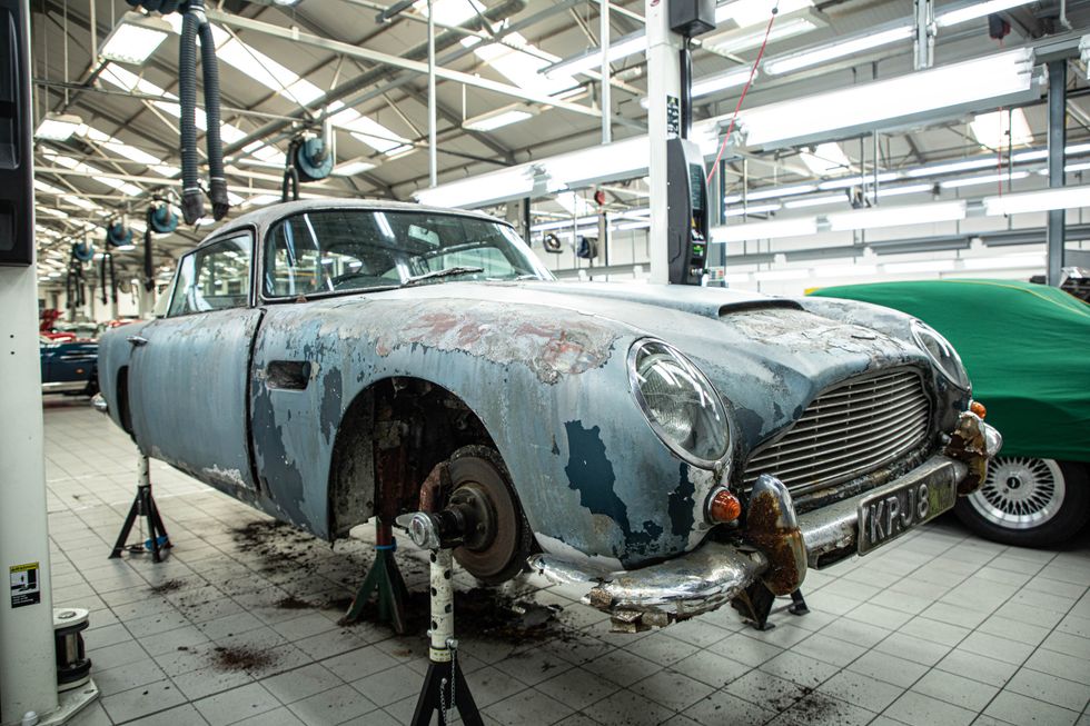 The Aston Martin DB5 before the restoration