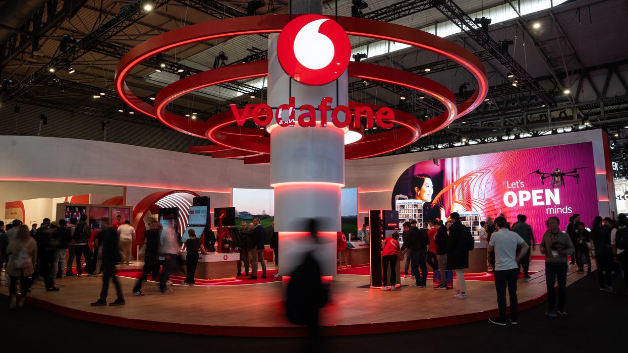 The atmosphere is at the Vodafone stand at Mobile World Congress 2025 in Barcelona, Spain, on March 6, 2025