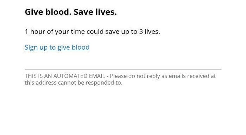 The automated email drivers will receive once they apply for a driving licence\u200b