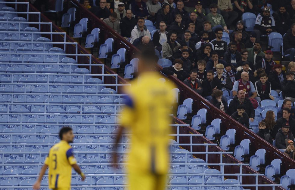 The away end at Villa Park was empty as fans chanted 'your support is f***ing s***'