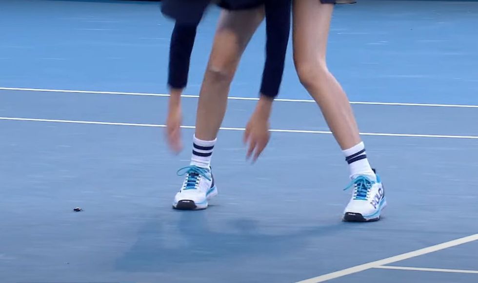 The ball girl couldn't catch the critter