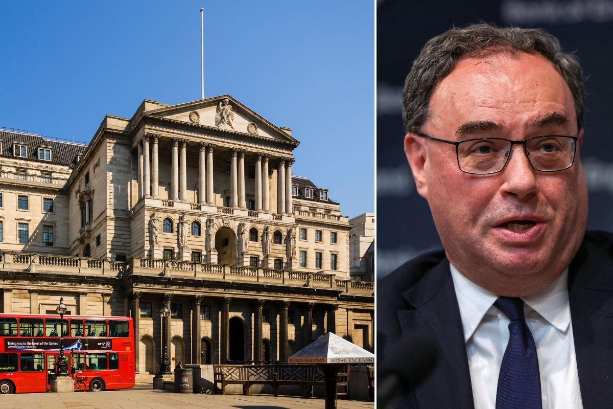 The Bank of England (left) and Andrew Bailey (right)