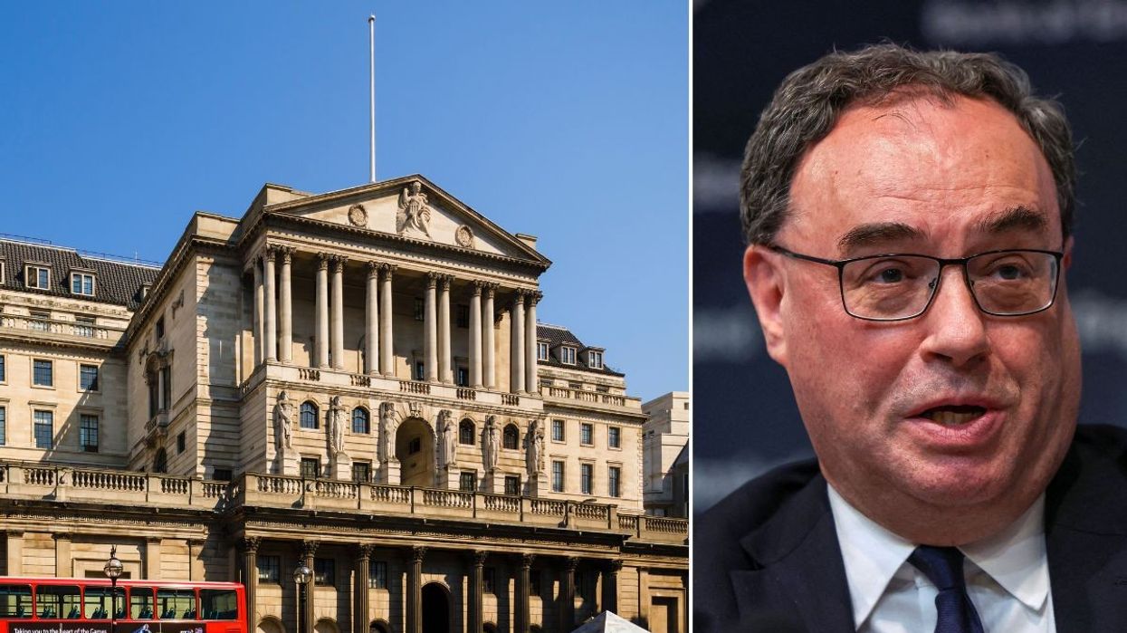 The Bank of England (left) and Andrew Bailey (right)