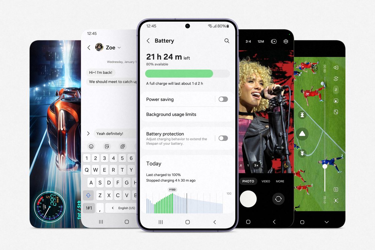 the battery settings menu is shown on the samsung galaxy s24