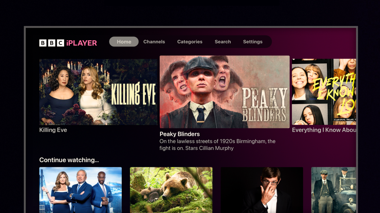 the bbc iplayer homepage, with previews of some of the biggest new boxsets and shows on the streaming service