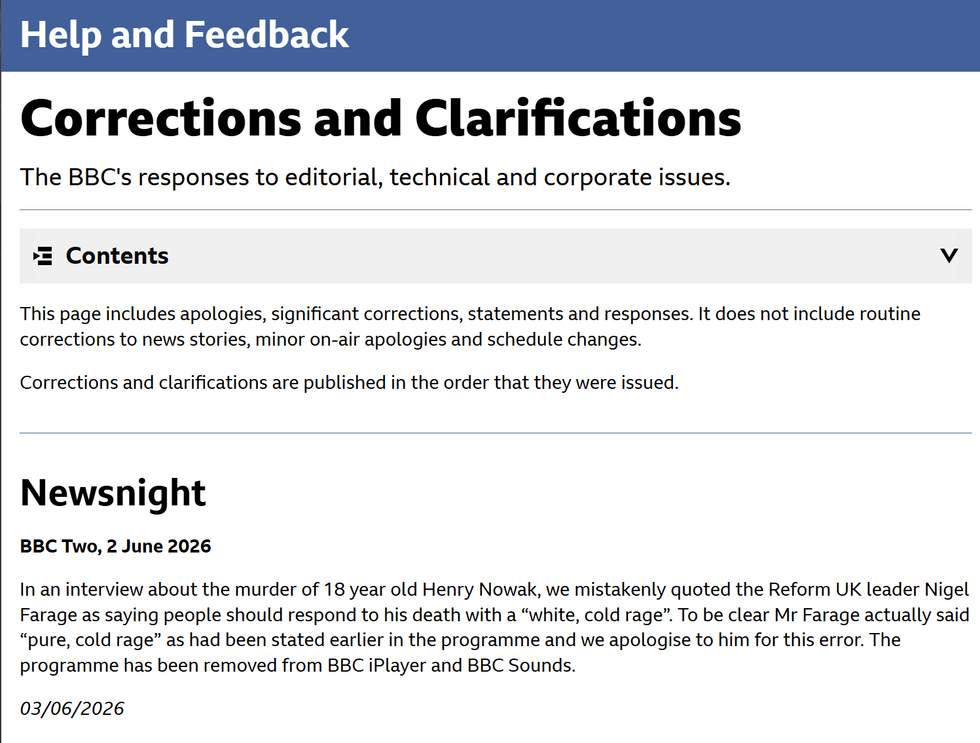 The BBC released its correction and clarification earlier today