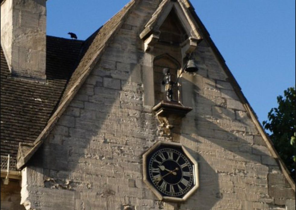 The Blackboy clock on the Blackboy House in Stroud, Gloucestershire.