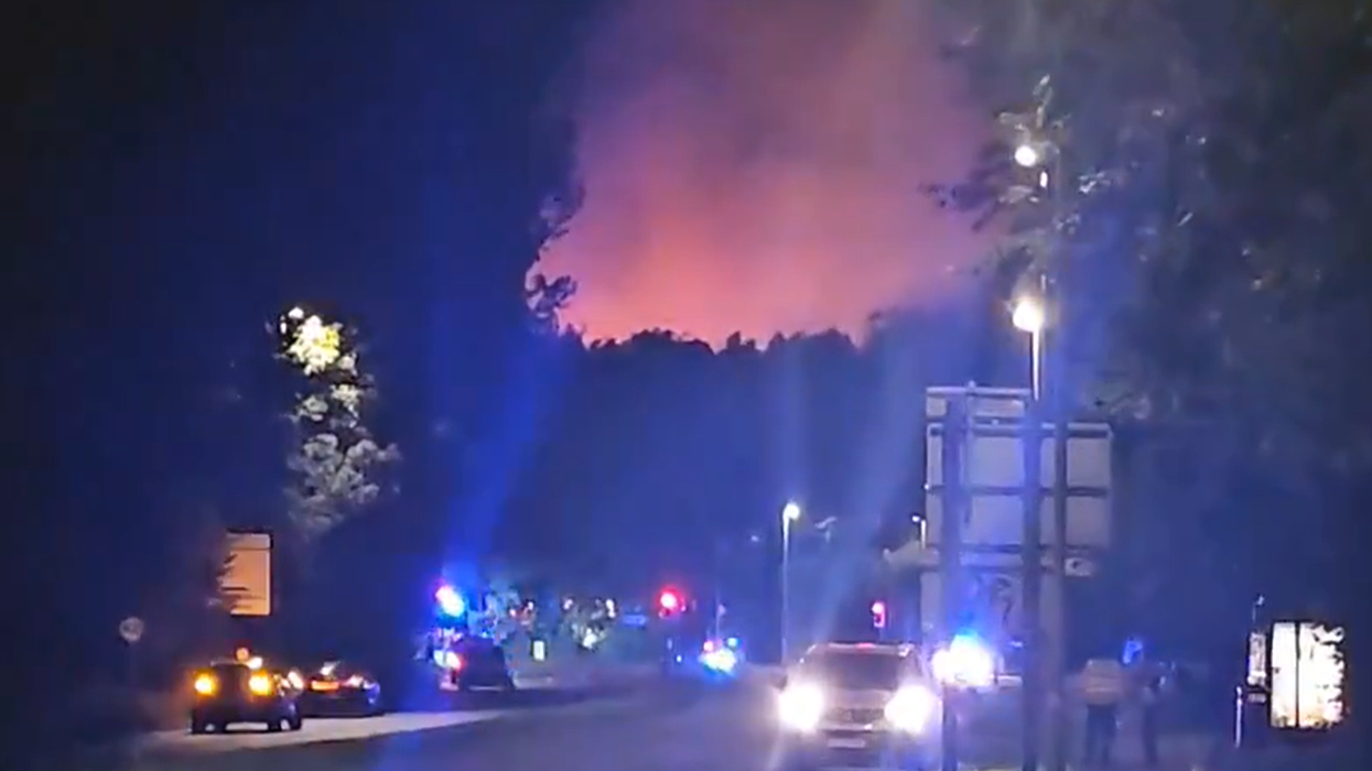 The blaze could be seen from miles away