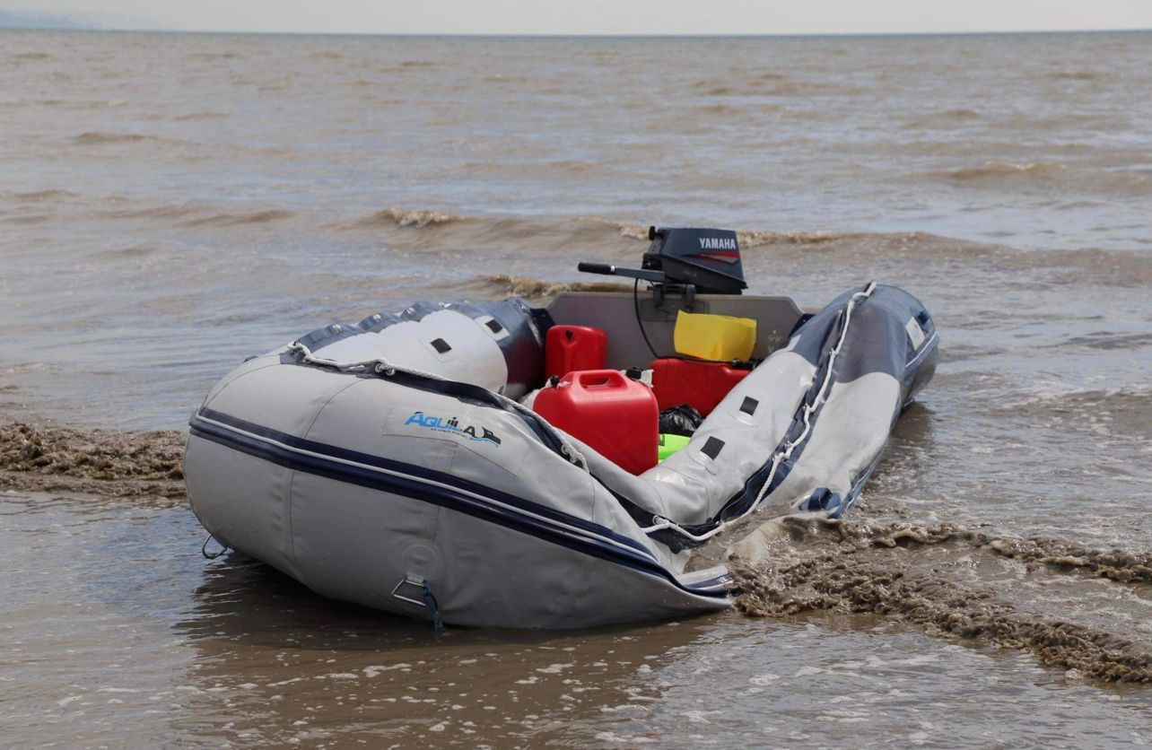 The boat beached near Dover this morning