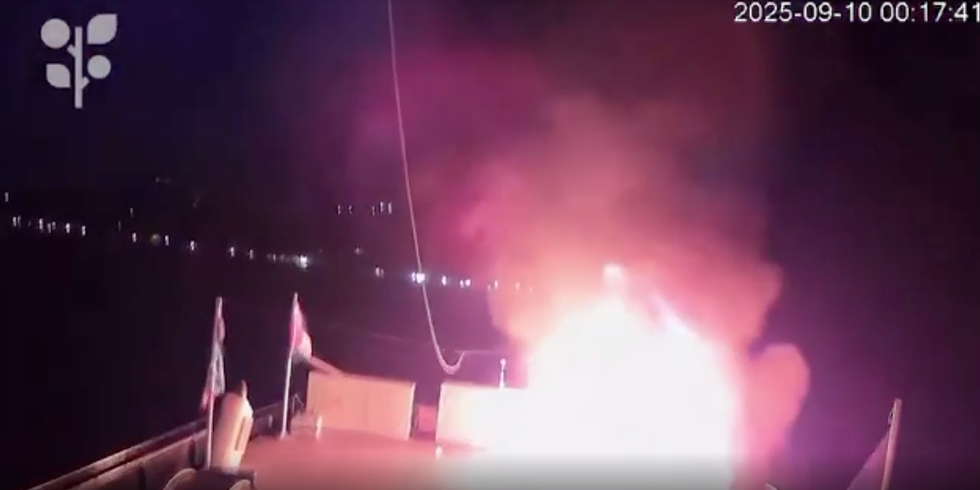 The boat was struck by a missile