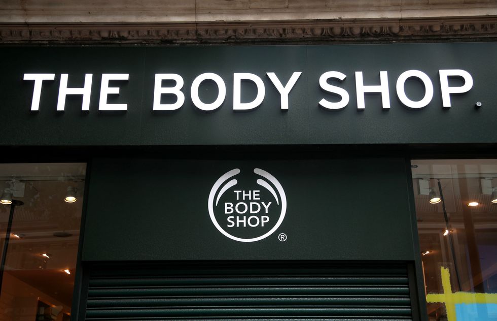 The Body Shop store with shutters down