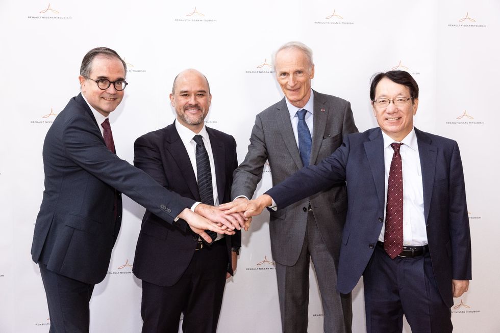 The bosses of Renault Group, Nissan and Mitsubishi tour the Ampere Douai plant