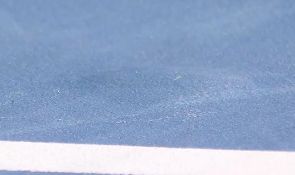 The bubbles were all over the court