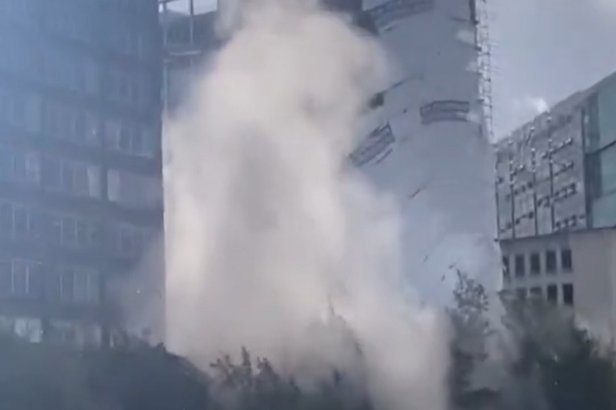 The building has partially collapsed in Bridge Street