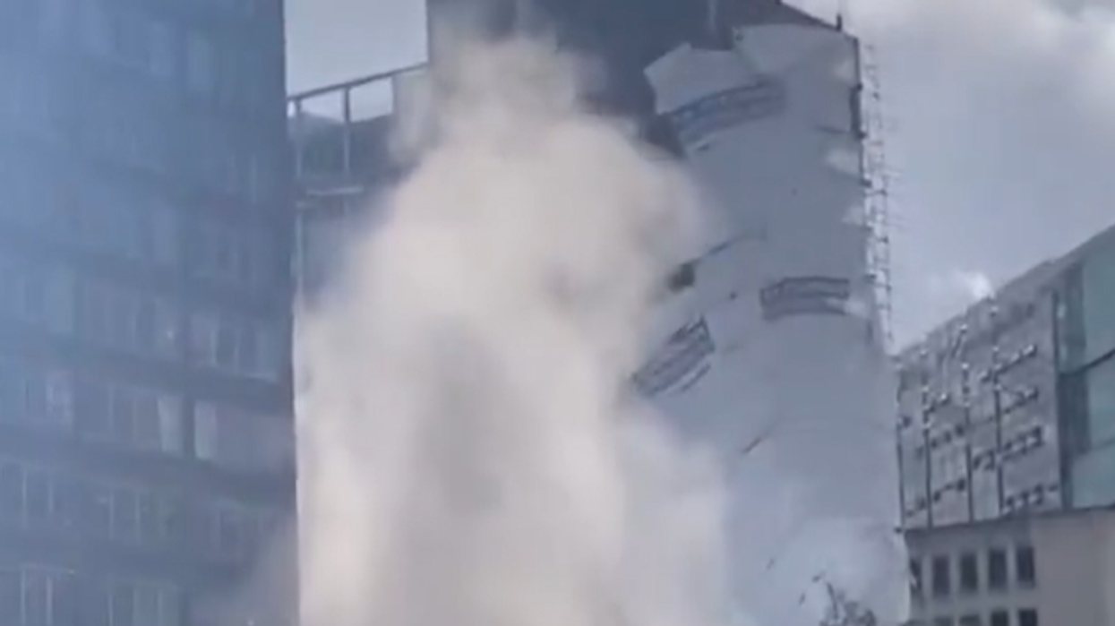 The building has partially collapsed in Bridge Street