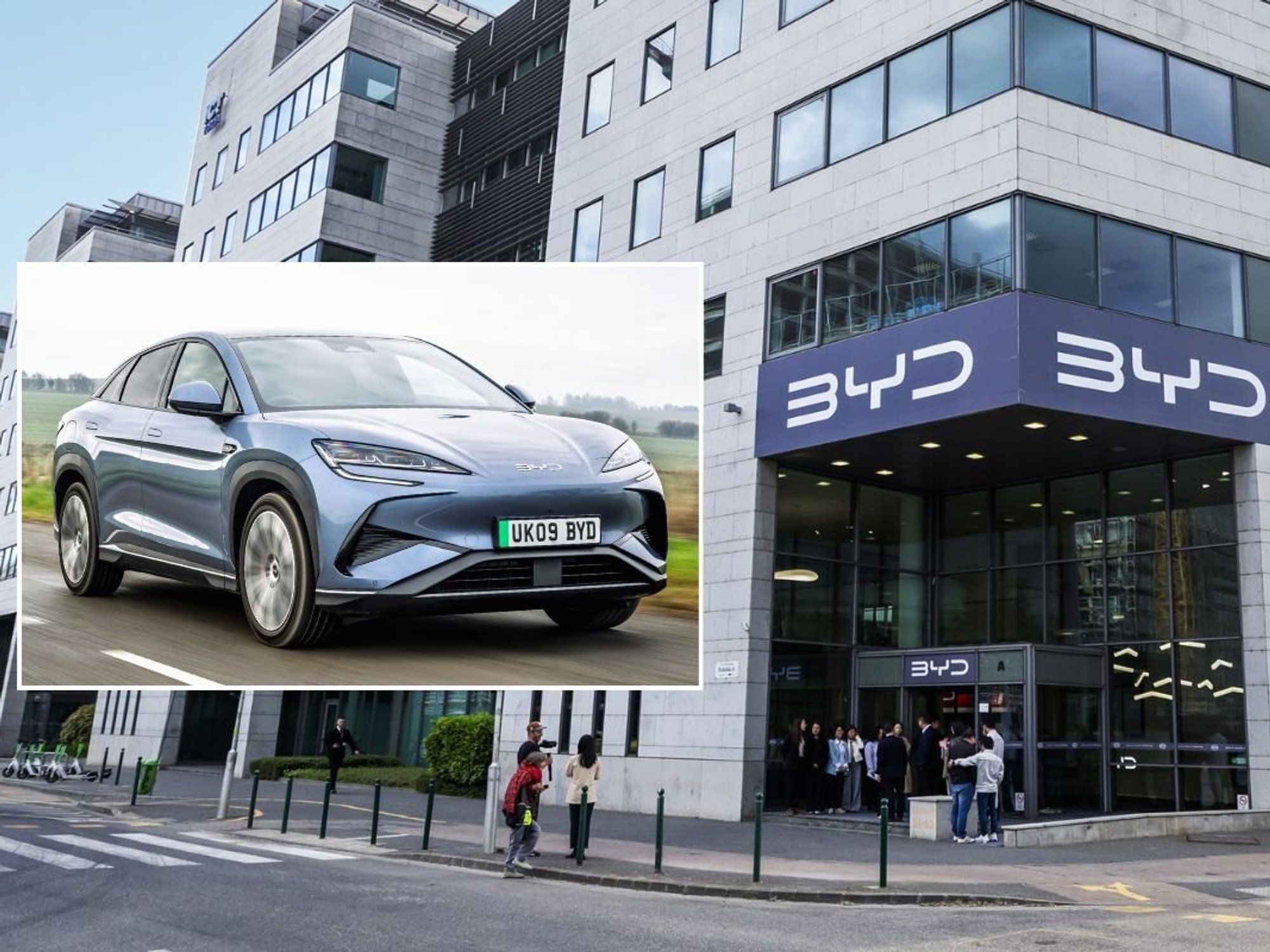 The BYD Sealion 7 and the BYD HQ in Hungary