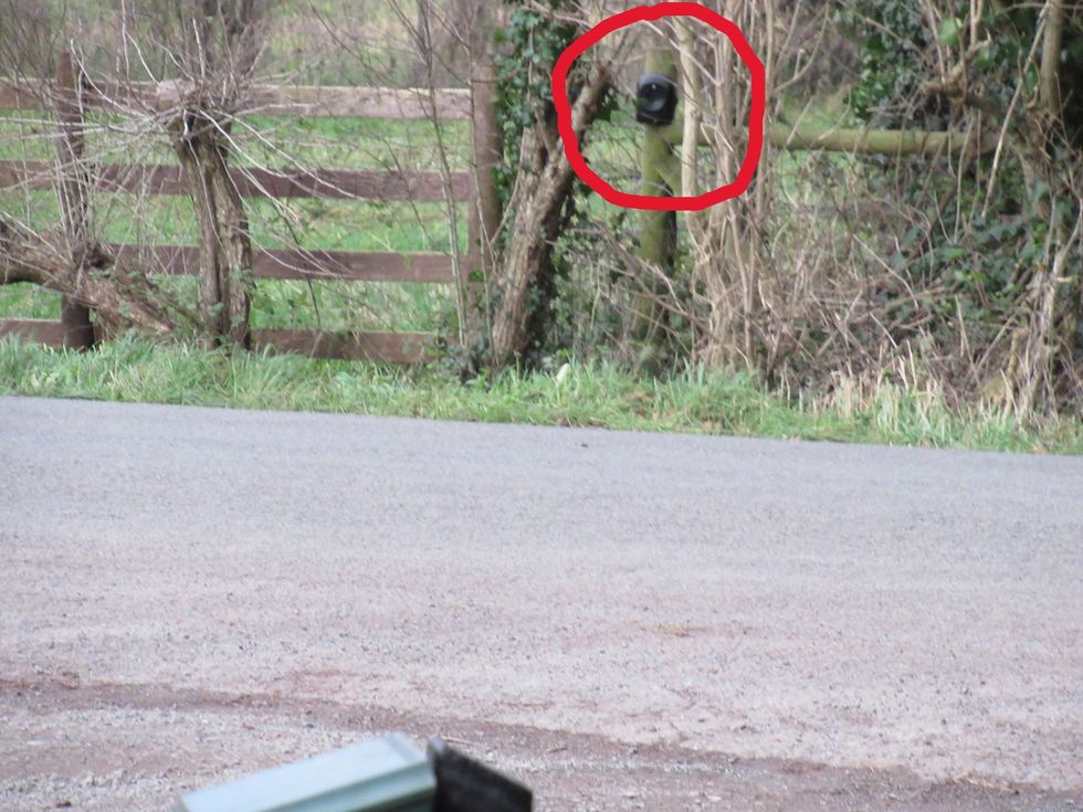 The camera placed on the post