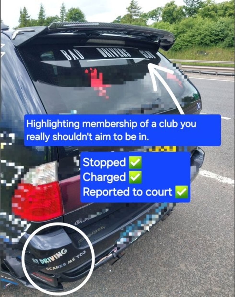 The car caught speeding