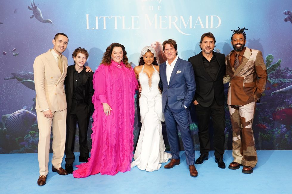The cast of Disney's live action The Little Mermaid at film premiere in London