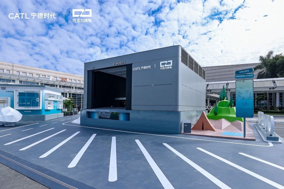 The CATL EV battery swap station