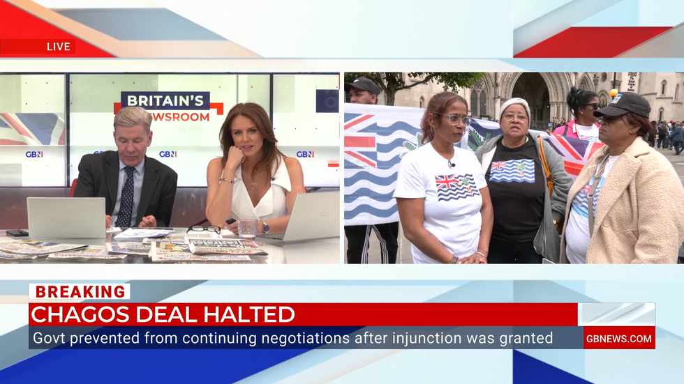 The Chagossian protesters joined Andrew Pierce and Bev Turner on GB News