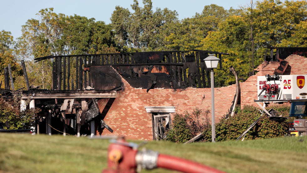 The church was ablaze during and after the incident