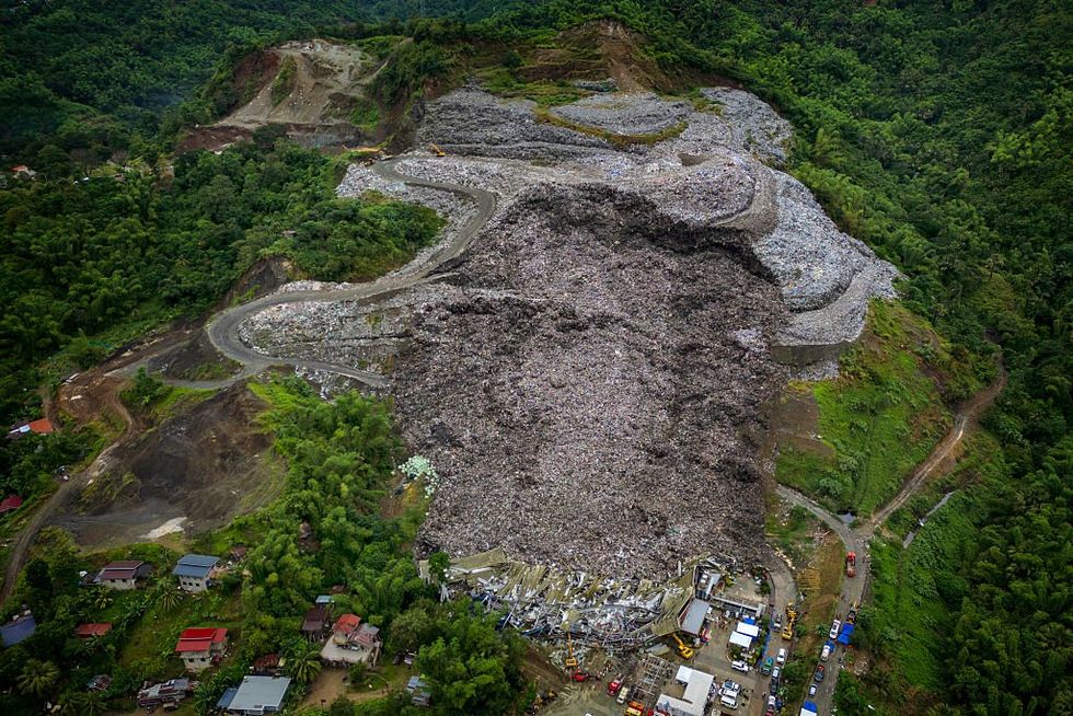 The collapsed landfill site