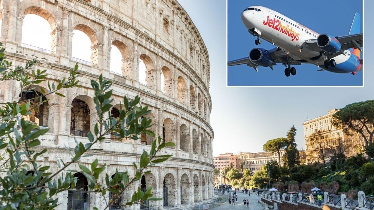 The Colosseum, Rome, Italy / Jet2 plane