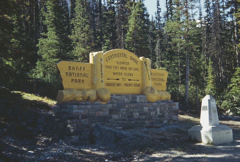 The Continental Divide between Banff National Park in Alberta and Kootenay National Park in British Columbia