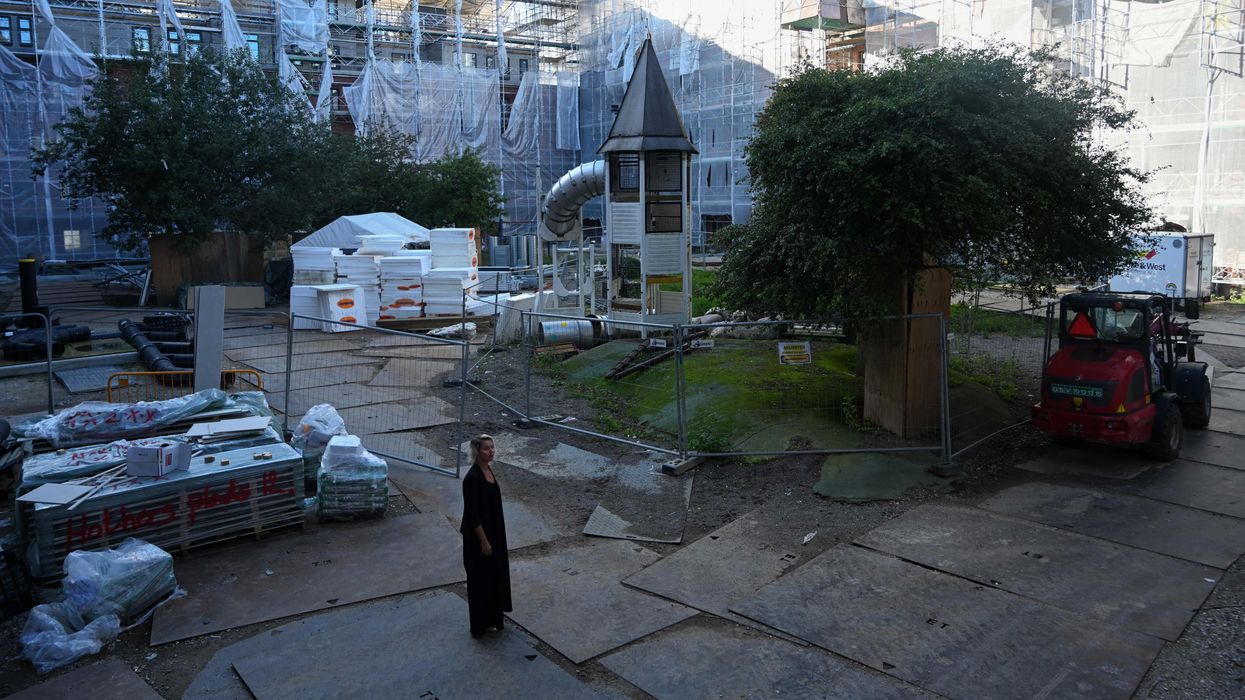 The courtyard of Mjolnerparken housing estate in Copenhagen, Denmark