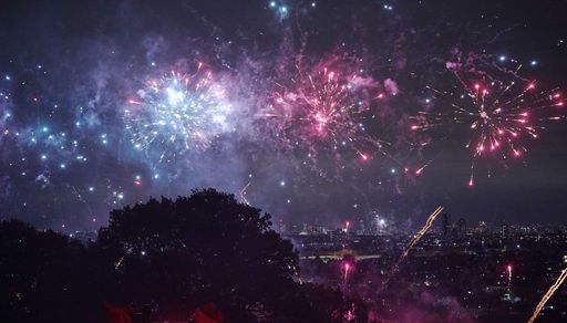 The crowd watching the Alexandra Palace Fireworks display in north London. Picture date: Saturday November 6, 2021.
