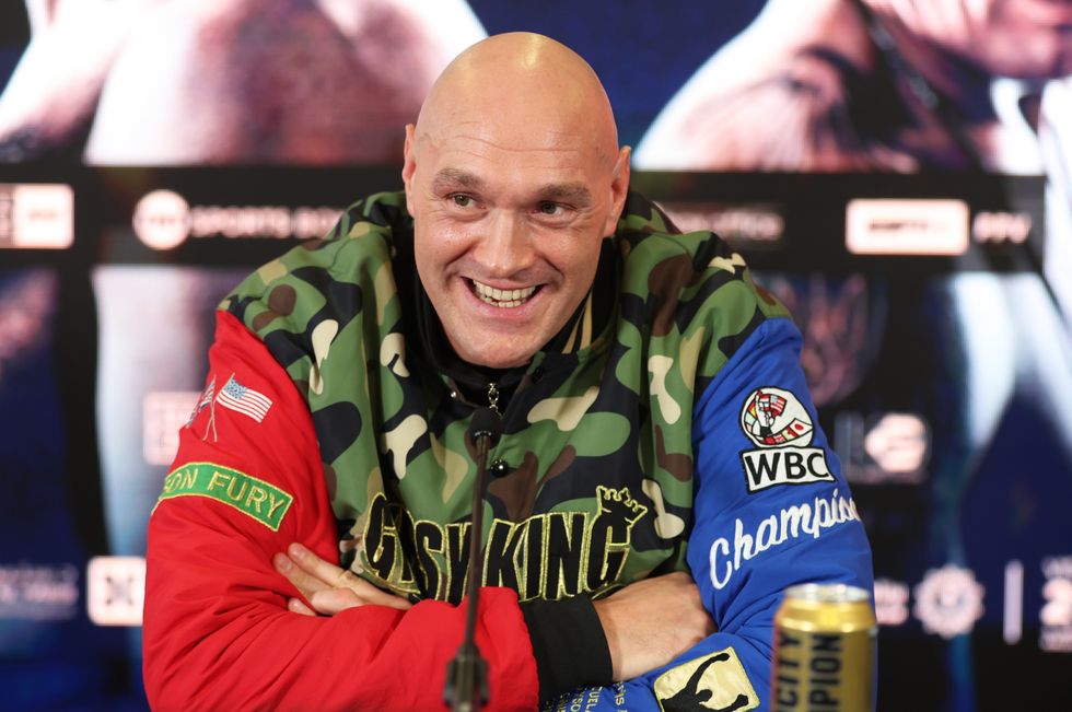 The cut is still visible above Tyson Fury's eye