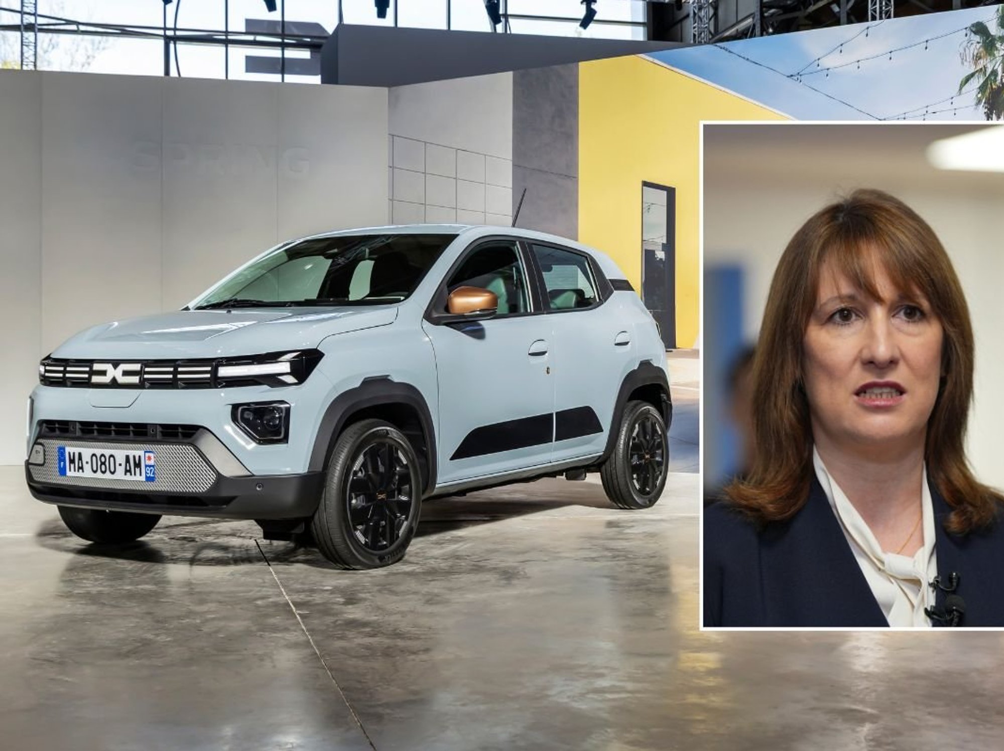 The Dacia Spring and Chancellor Rachel Reeves