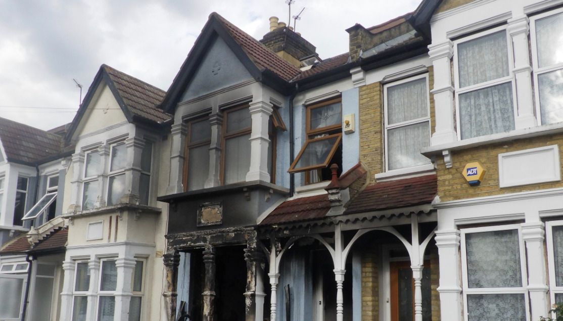 The damage at the house in Walthamstow